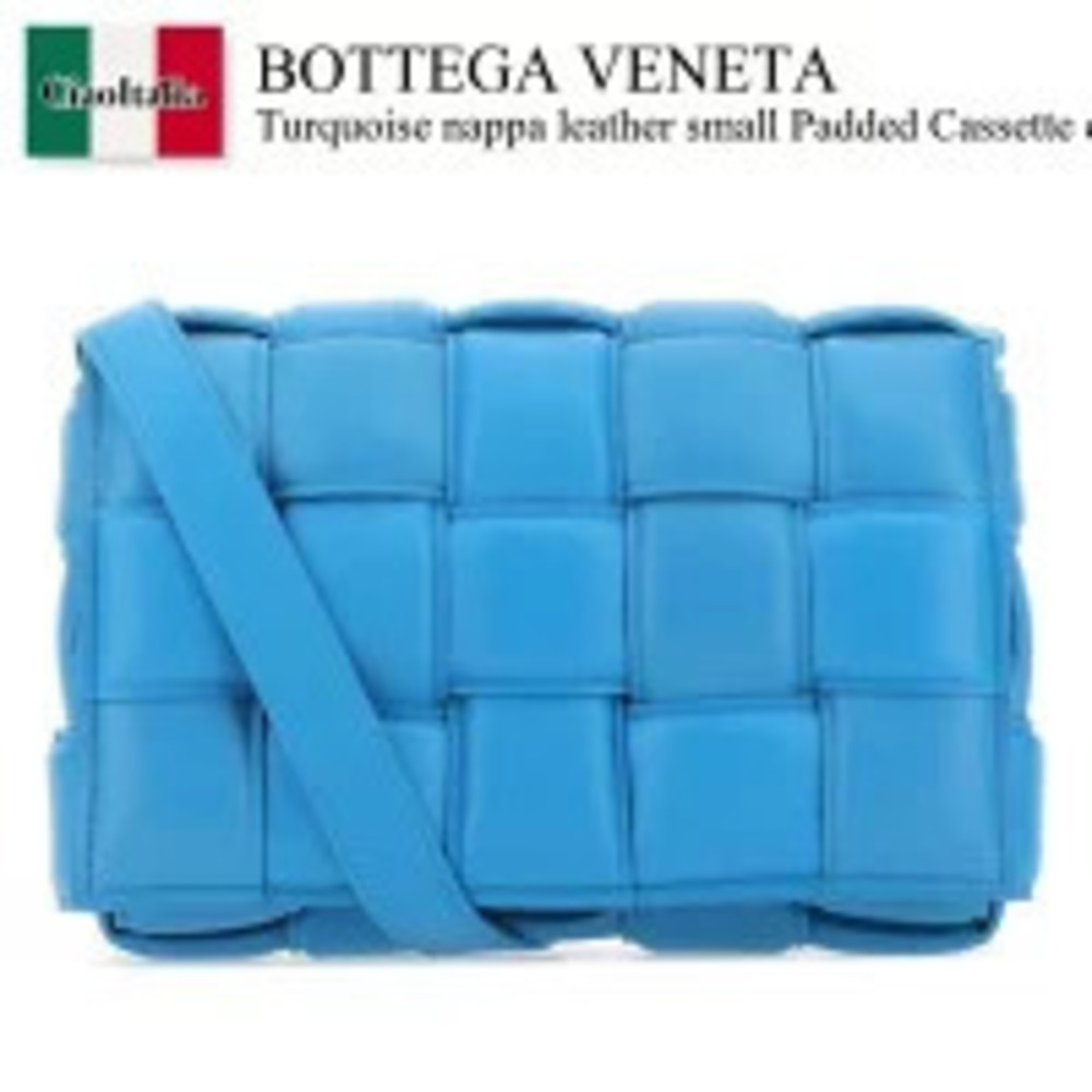 Bottega Veneta Bag Handbag Turquoise Blue Nappa Leather Padded Cassette Shoulder